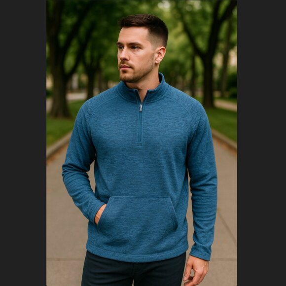 Ben Hogan Other - Ben Hogan Fleece Sweater Men’s Small 1/4 Zip Blue Golf Pullover Jacket Pockets